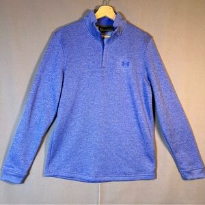 Under Armour Men's SzM ColdGear Storm Blue 1/4 Zip Pullover Loose Fit Fleece